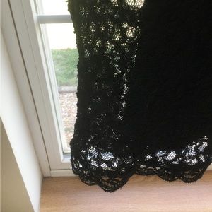 Wild Rose black crochet lace dress with slip